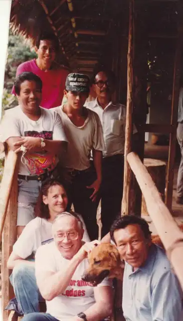 Con compañeros y visitantes de Explorama Lodges.